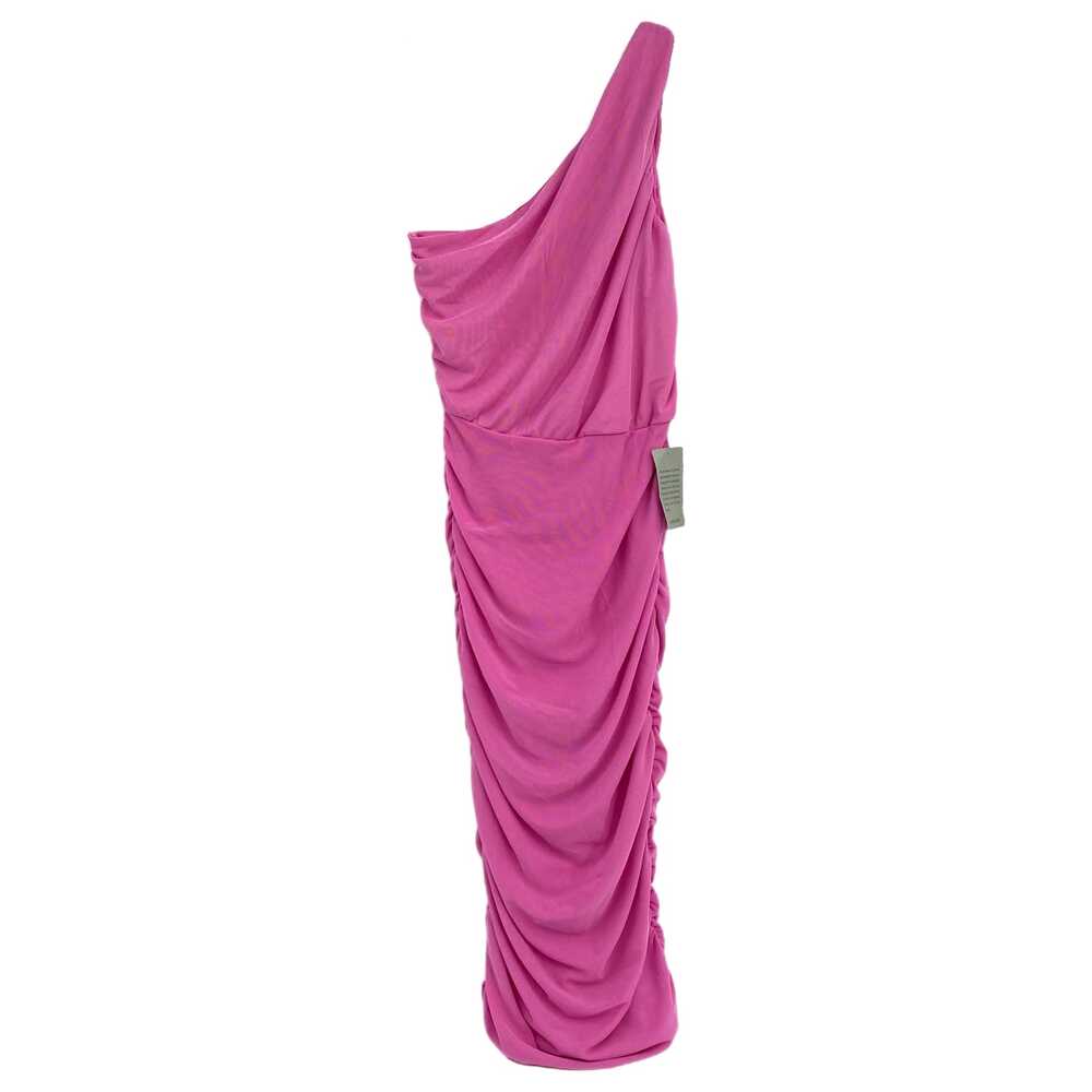 Love X Design Pink Ruched One Shoulder Midi Dress | Size M